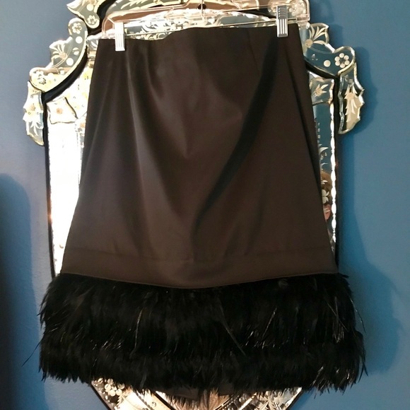 Convertible Lil Black Skirt w detachable feathers - Picture 6 of 8
